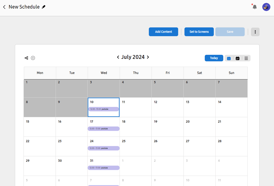 Navigate the Schedule Interface